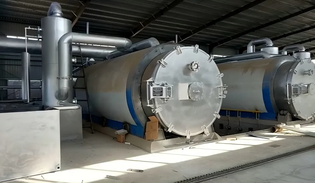 From the Jinpeng Project Archive: 6×12 TPD Batch Waste Tire Pyrolysis Project in Yuncheng, Shanxi, 2017 project equipment