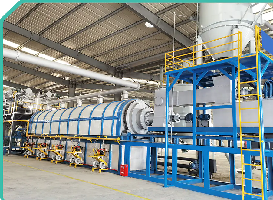 Continuous pyrolysis equipment for a municipal solid waste-to-energy project